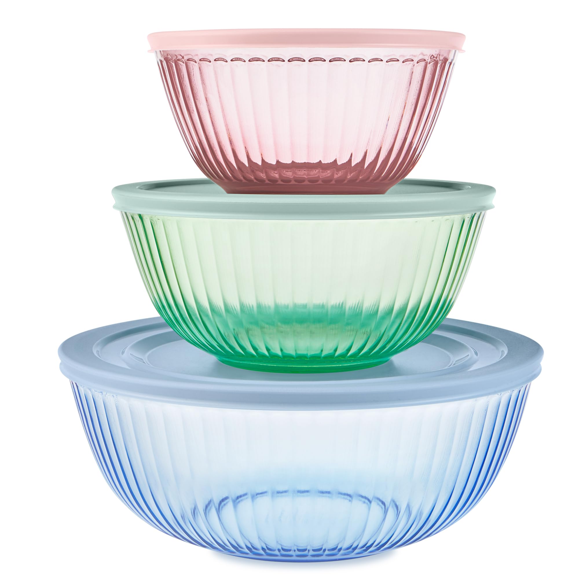 Pyrex ミキシングボウル　デイジー　３個セット。 Set PYREX Daisy Citrus Mixing Bowls Vintage Pyrex Mixing Bowl Set